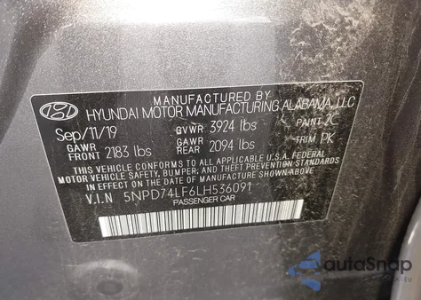 2020 Hyundai Elantra Se from USA, damaged, VIN 5NPD74LF6LH536091